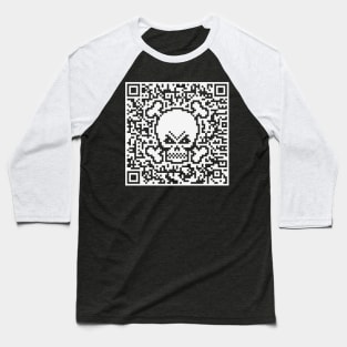 Skull And Crossbones (Quick Response Code / NEG) Baseball T-Shirt